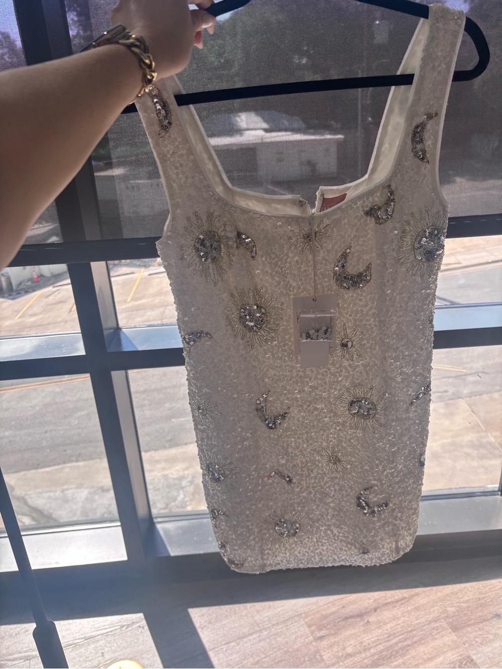 Show Me Your MuMu Let’s Go Mini - White Celestial Sequin Mini Dress - Picture 6 of 6